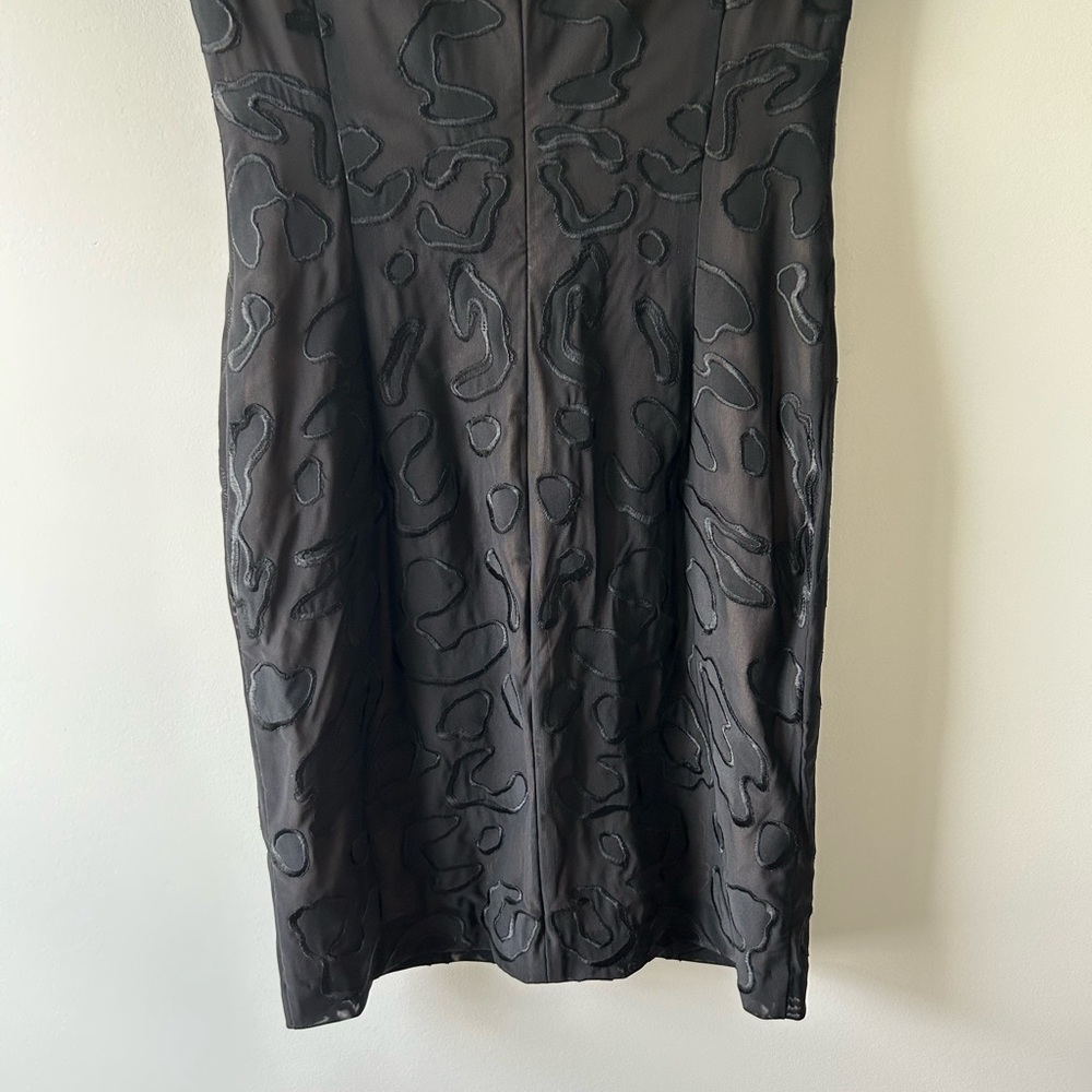 Escada black beaded textured short sleeve dress - Picture 8 of 8